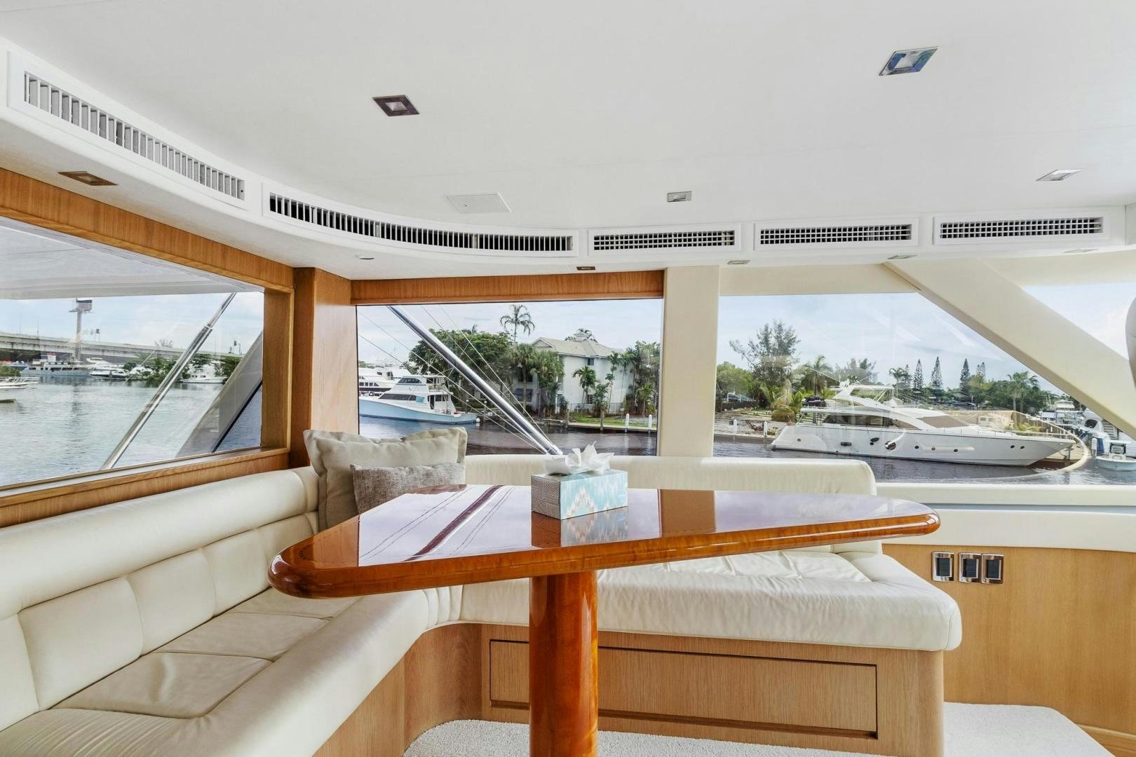a table on a boat aboard BELLISSIMA Yacht for Sale