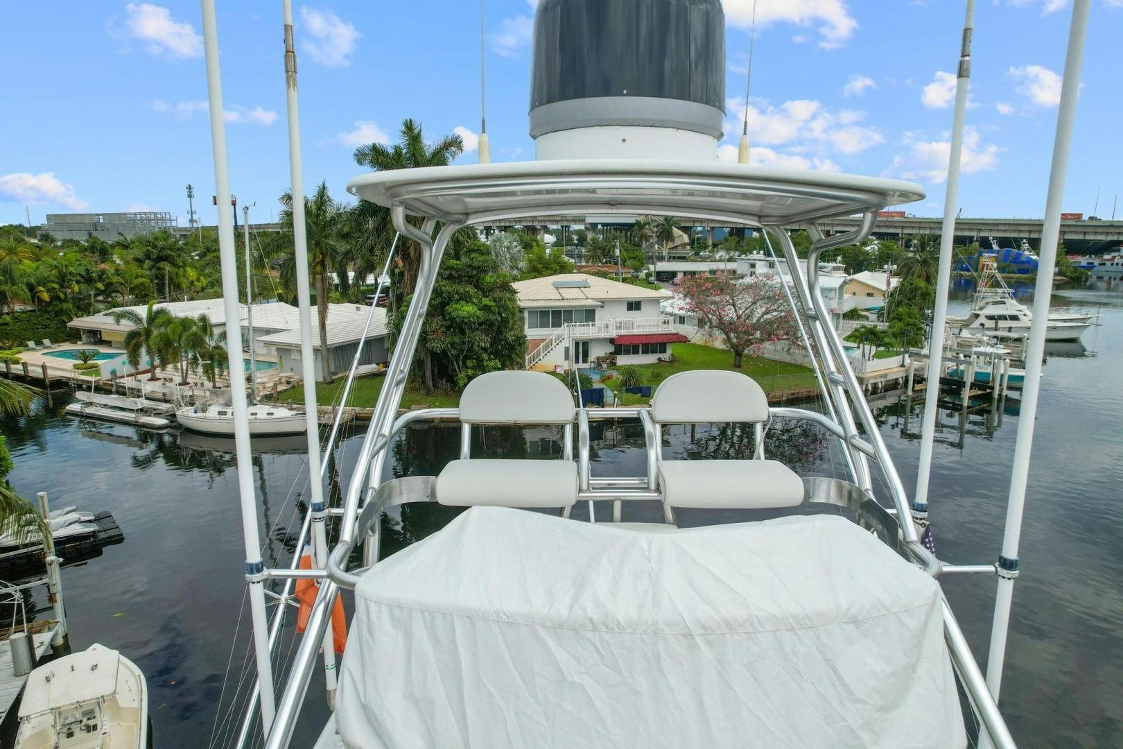 a boat in a harbor aboard BELLISSIMA Yacht for Sale