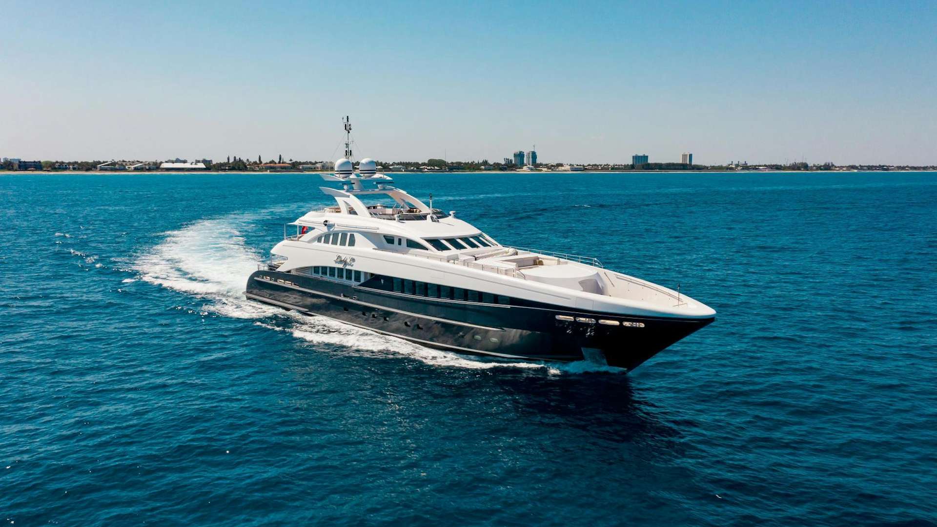 a boat on the water aboard LADY L Yacht for Sale
