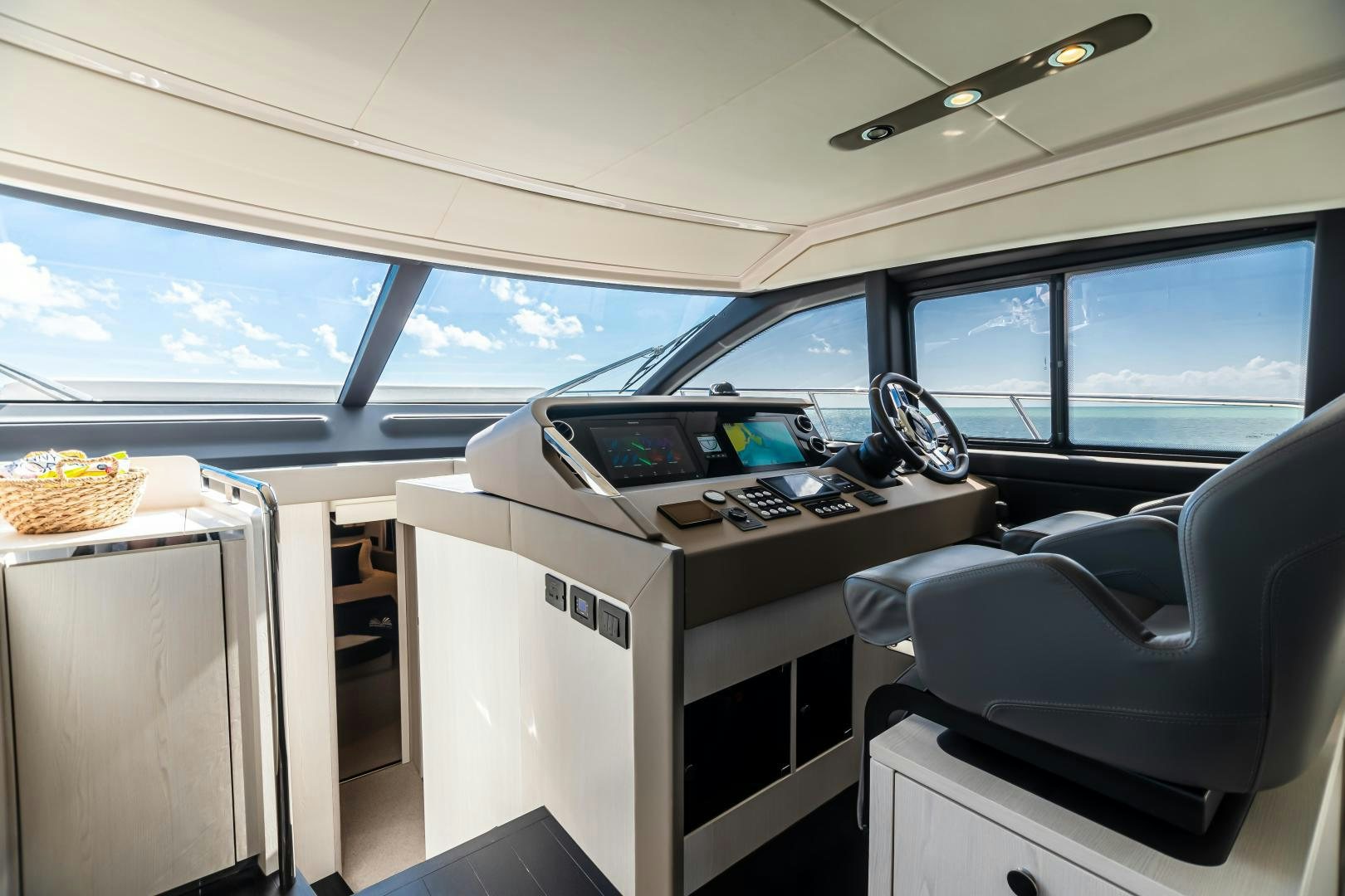 inside of a car aboard BLESSED Yacht for Sale