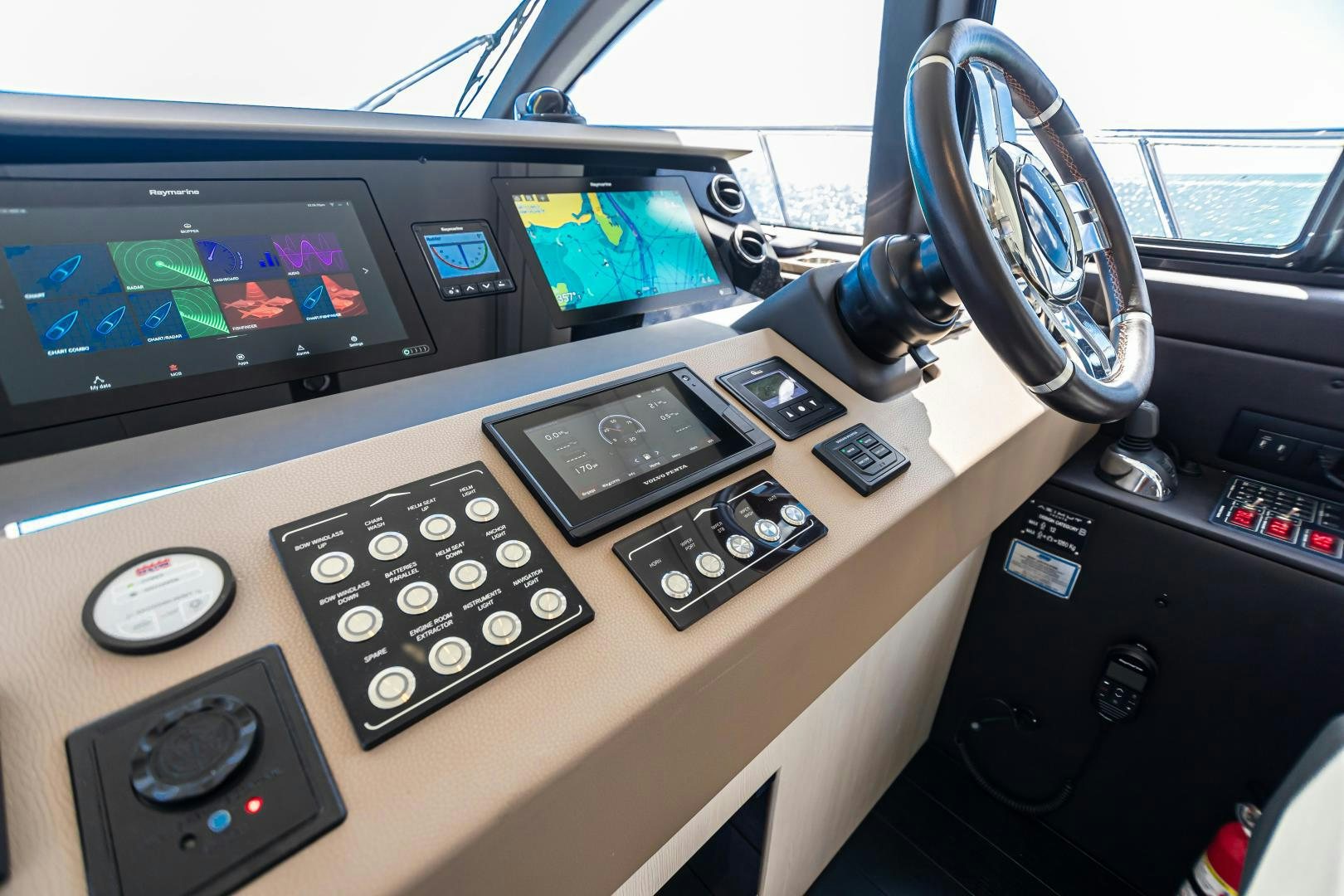 a car with a control panel aboard BLESSED Yacht for Sale