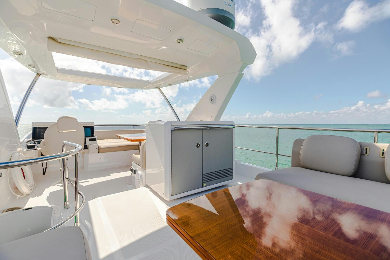 a large boat on the water aboard BLESSED Yacht for Sale