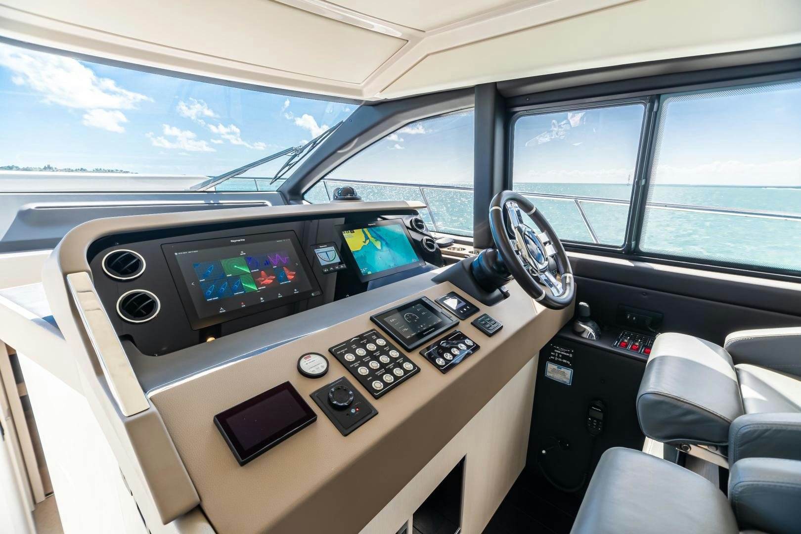 inside of a car aboard BLESSED Yacht for Sale