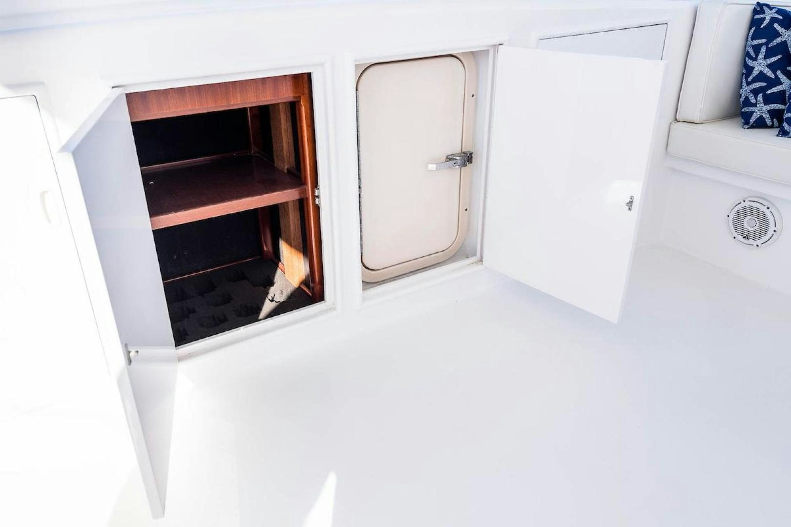 a white cabinet with drawers aboard ADVENTURER Yacht for Sale