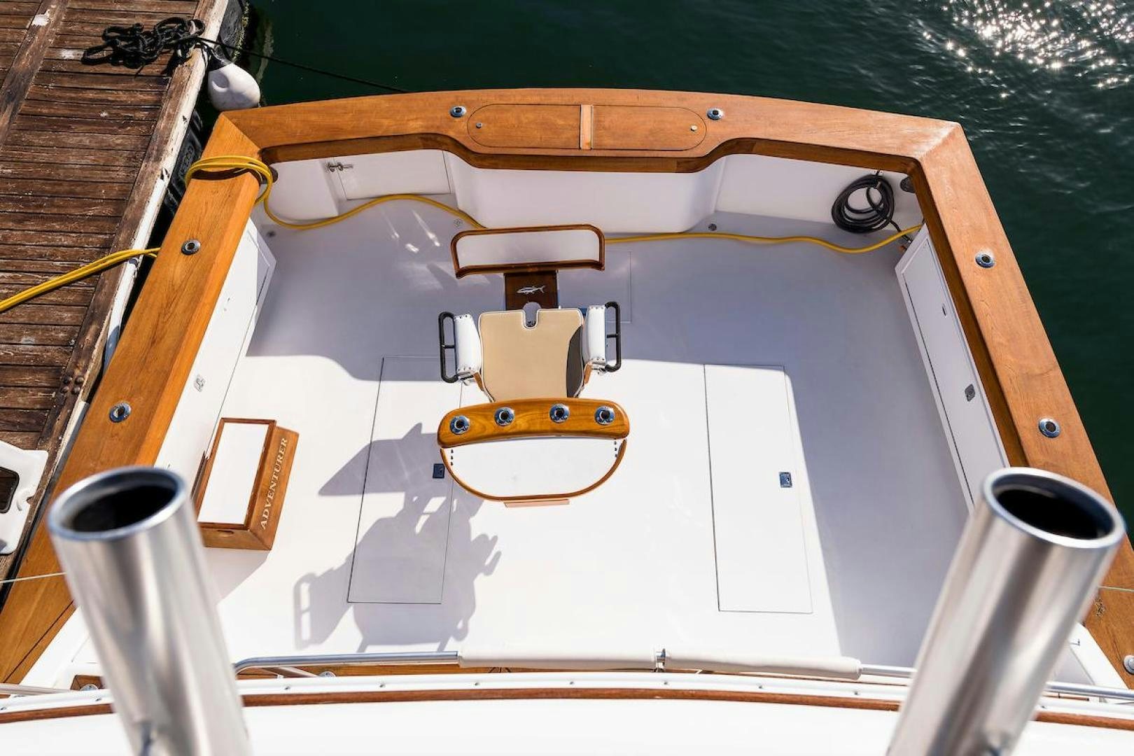 a wooden object with a wooden handle aboard ADVENTURER Yacht for Sale