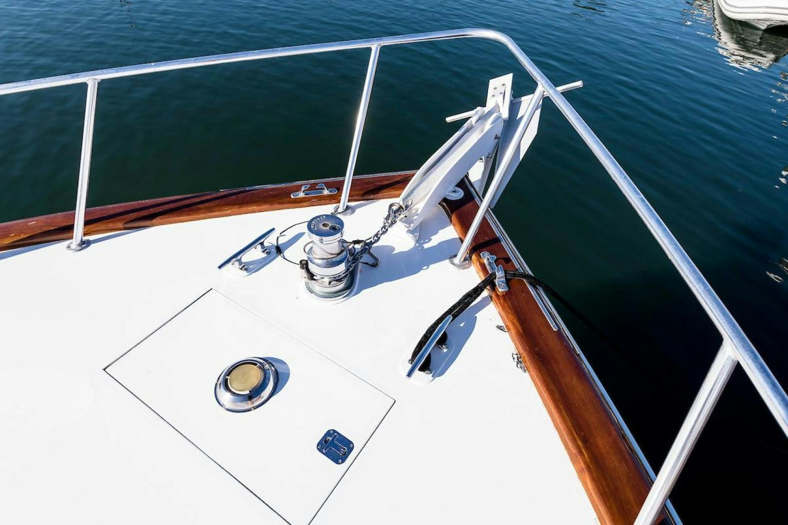 the front of a boat aboard ADVENTURER Yacht for Sale