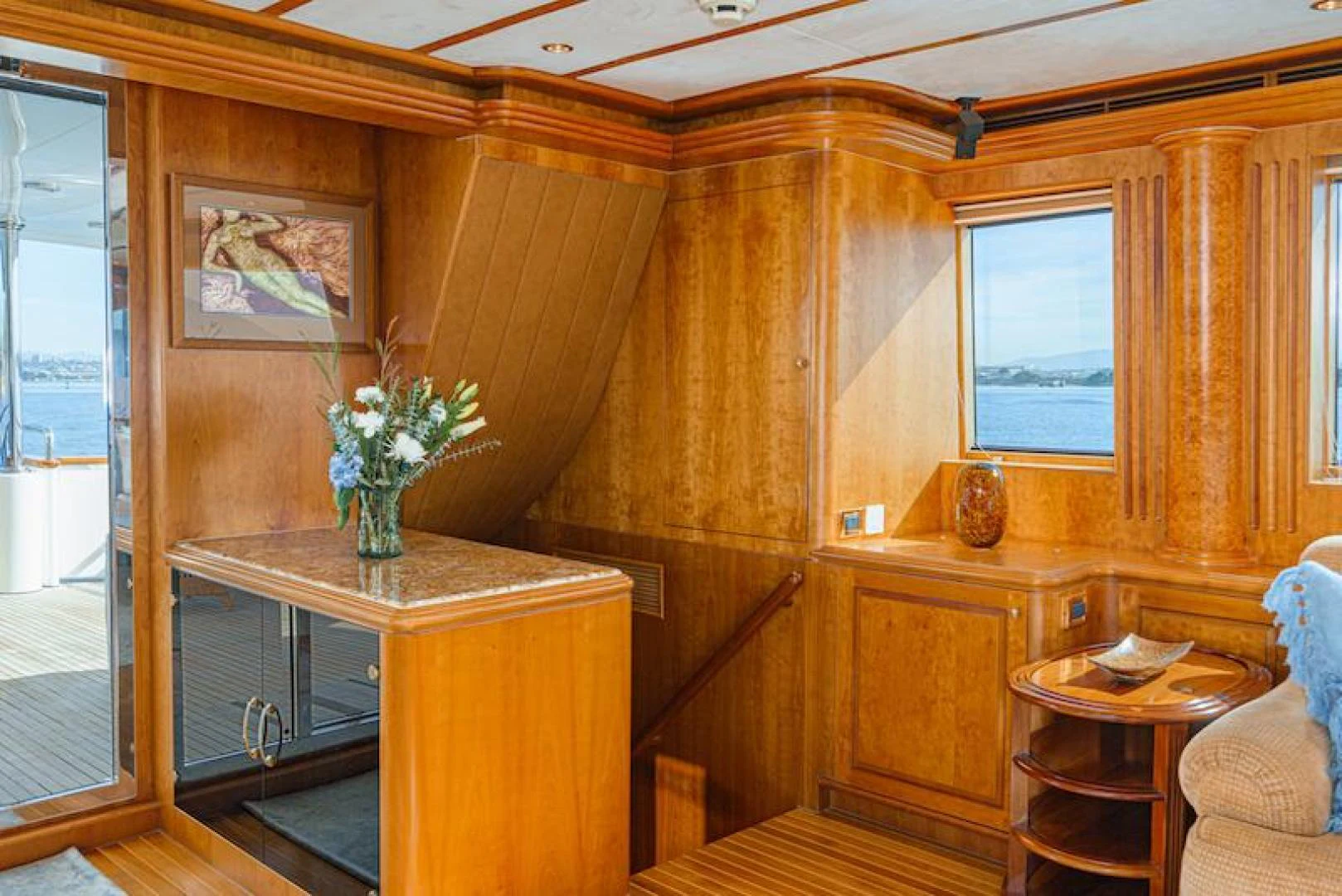 a room with a table and chairs aboard ALMOST THERE Yacht for Sale