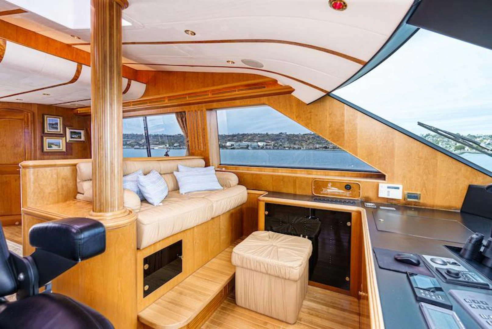 a room with a bed and a desk aboard ALMOST THERE Yacht for Sale