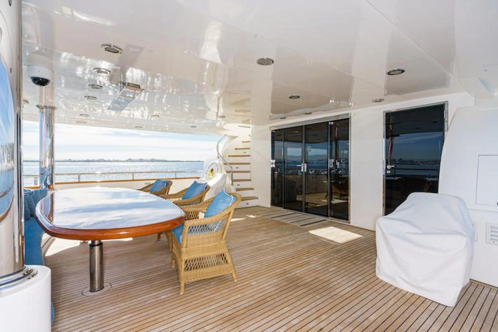 a room with a table and chairs aboard ALMOST THERE Yacht for Sale