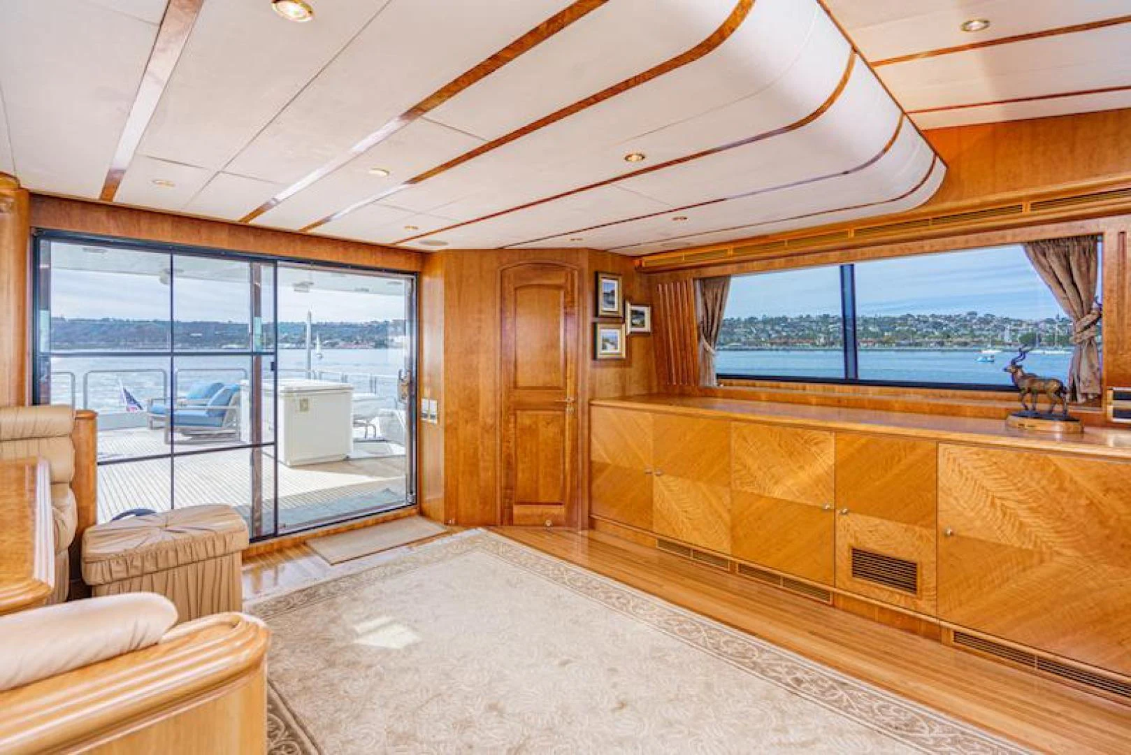 a large room with a large window aboard ALMOST THERE Yacht for Sale