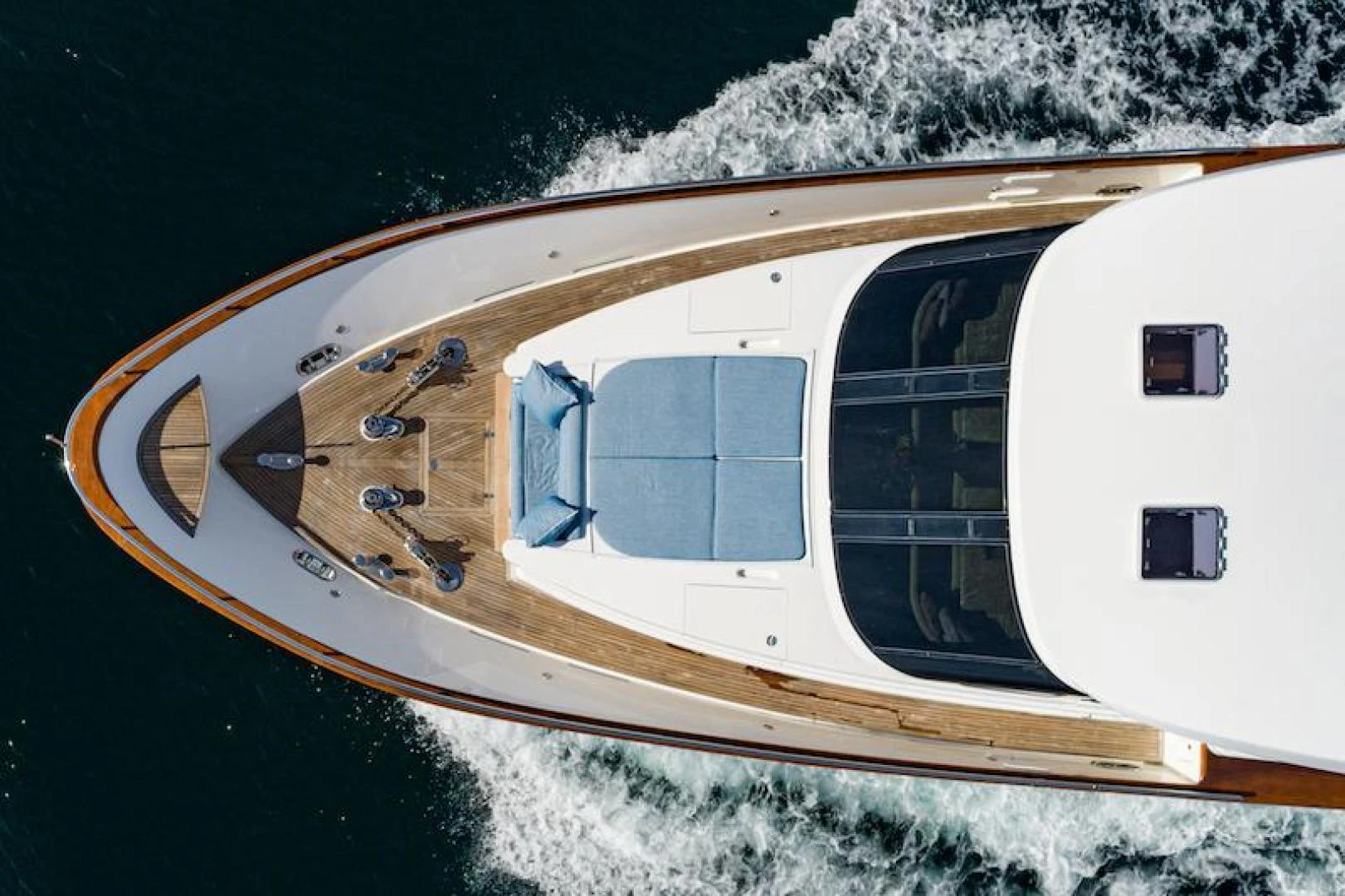 a white vehicle with a large hole in the side aboard ALMOST THERE Yacht for Sale