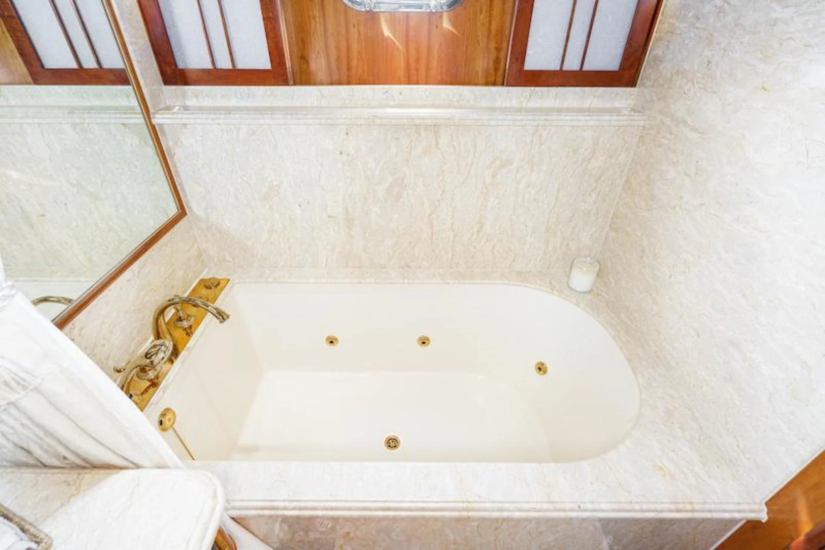 a bathtub in a bathroom aboard ALMOST THERE Yacht for Sale