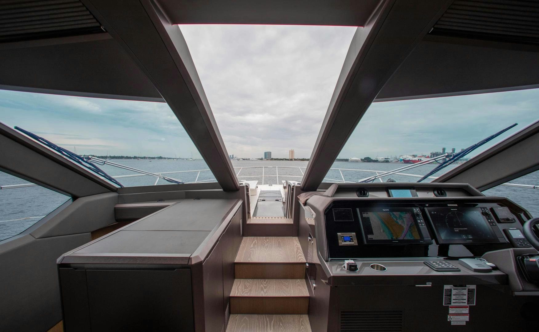 inside of a car aboard LYLA BEE Yacht for Sale