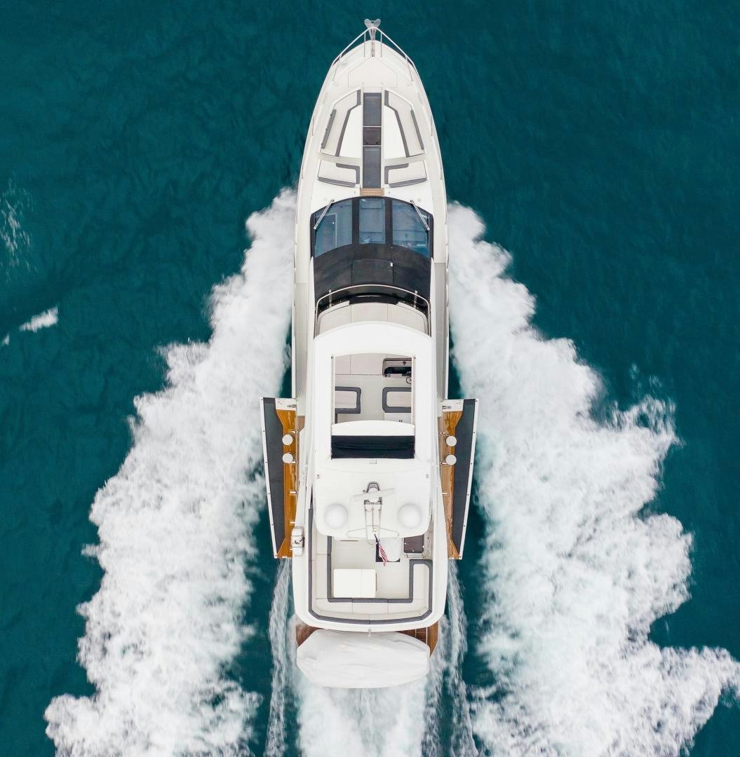 a rocket taking off from the ground aboard LYLA BEE Yacht for Sale