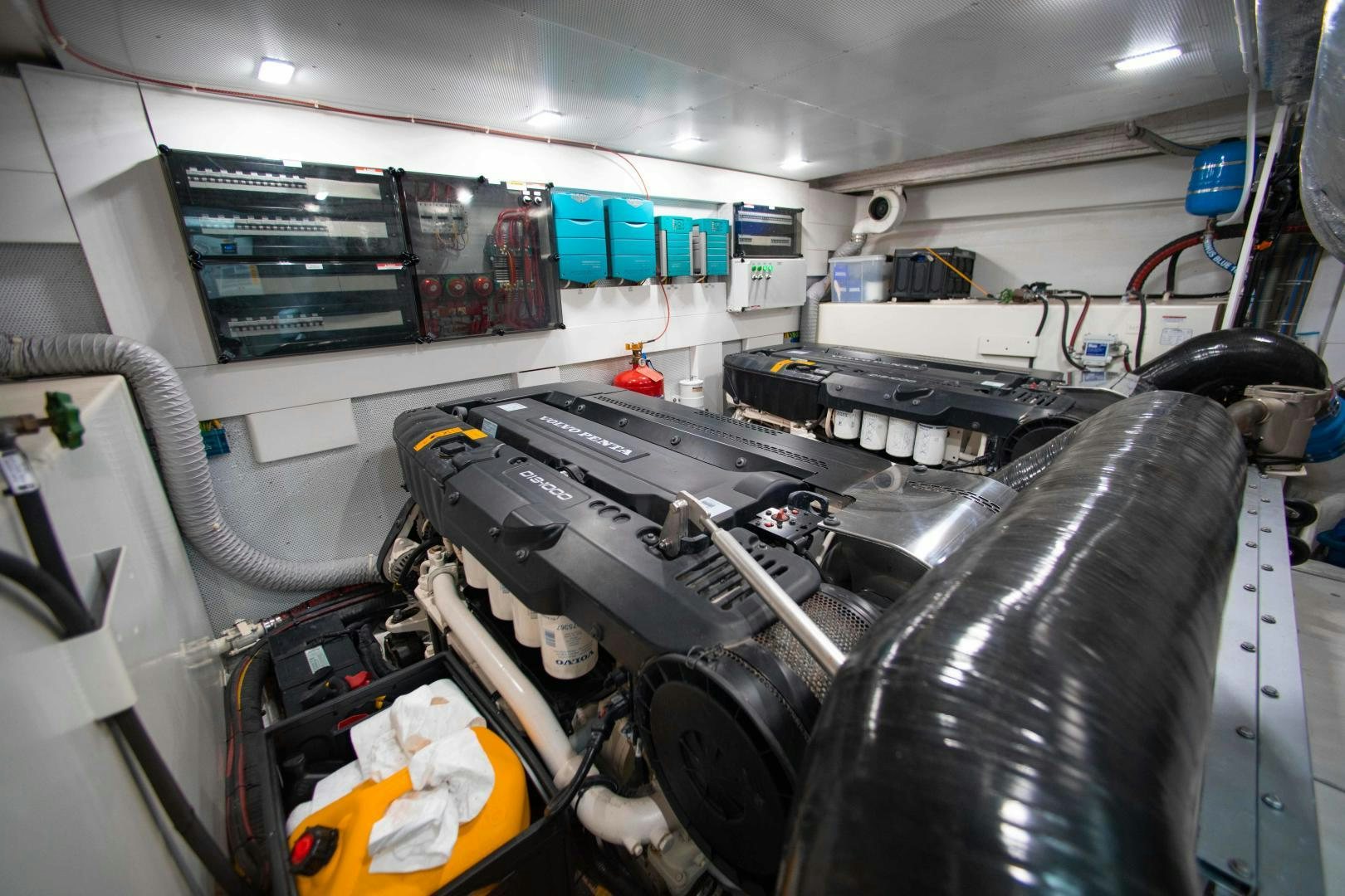 a large machine with many wires aboard LYLA BEE Yacht for Sale