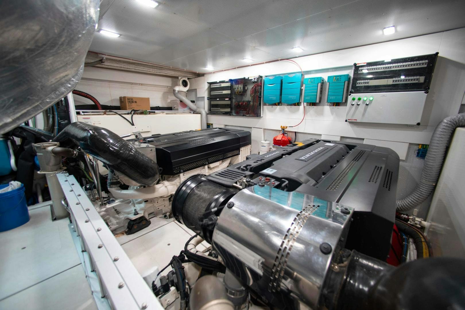 a machine in a room aboard LYLA BEE Yacht for Sale