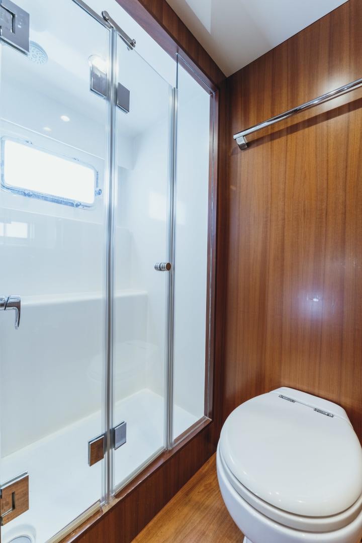 a shower unit in a bathroom aboard SKULLDUGGERY Yacht for Sale