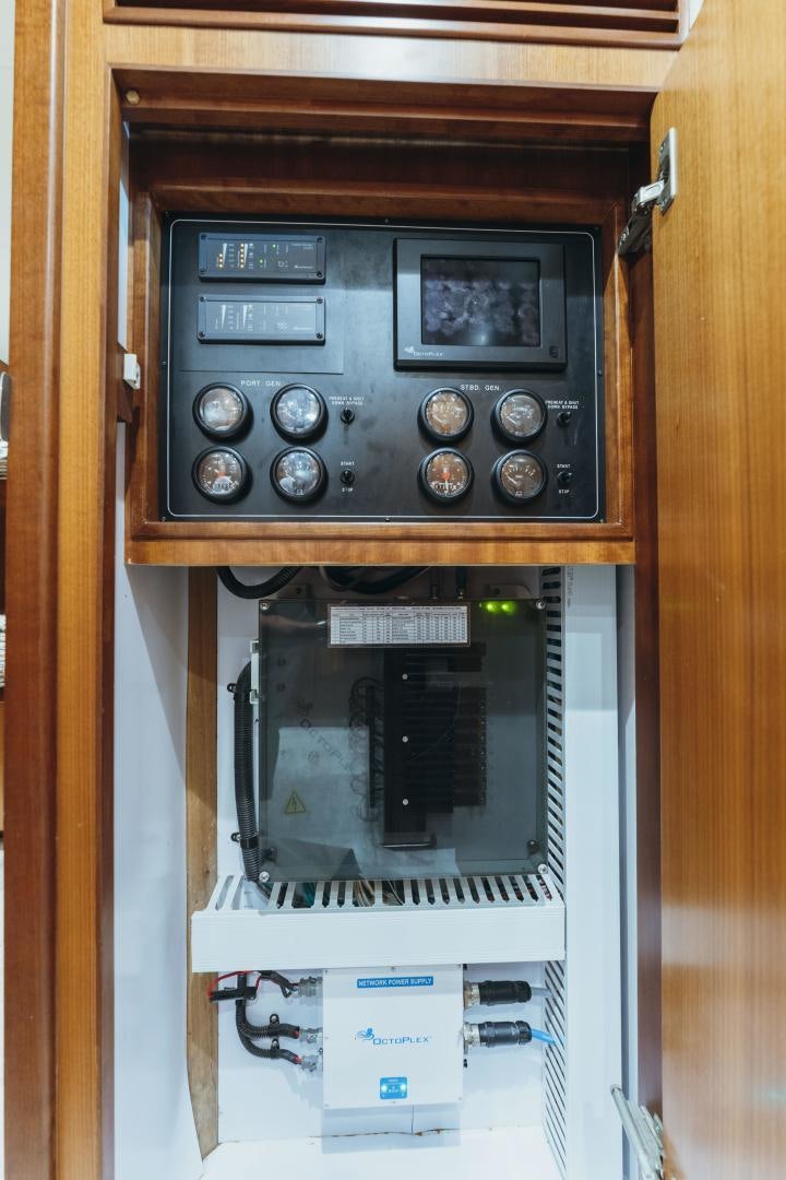 a computer tower with a keyboard aboard SKULLDUGGERY Yacht for Sale