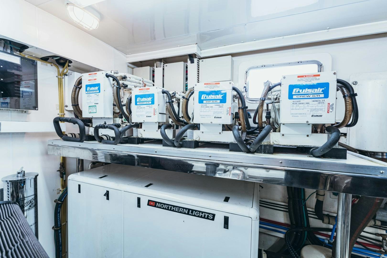 a machine with wires and a box aboard SKULLDUGGERY Yacht for Sale