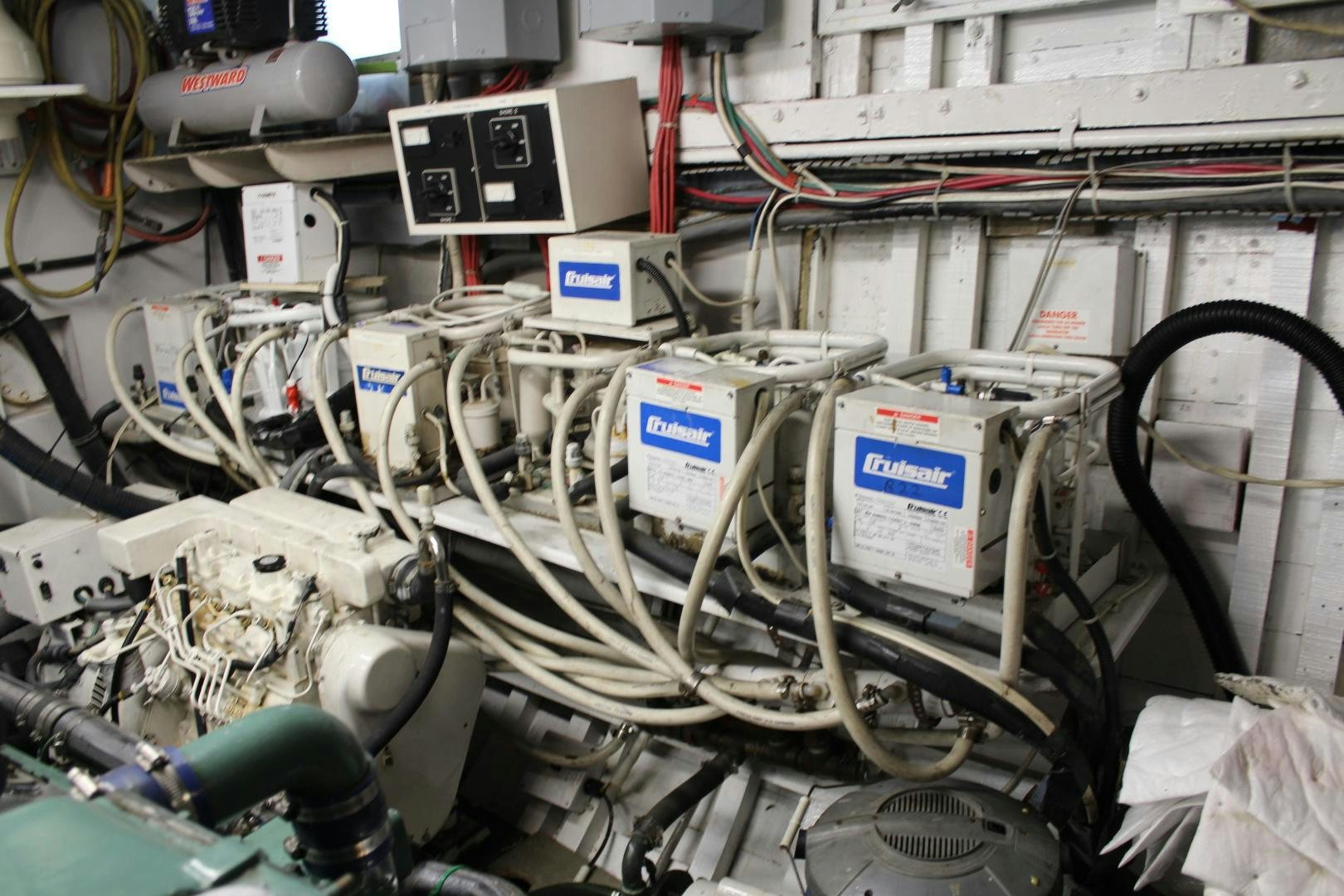 a close-up of a machine aboard AMERICA Yacht for Sale