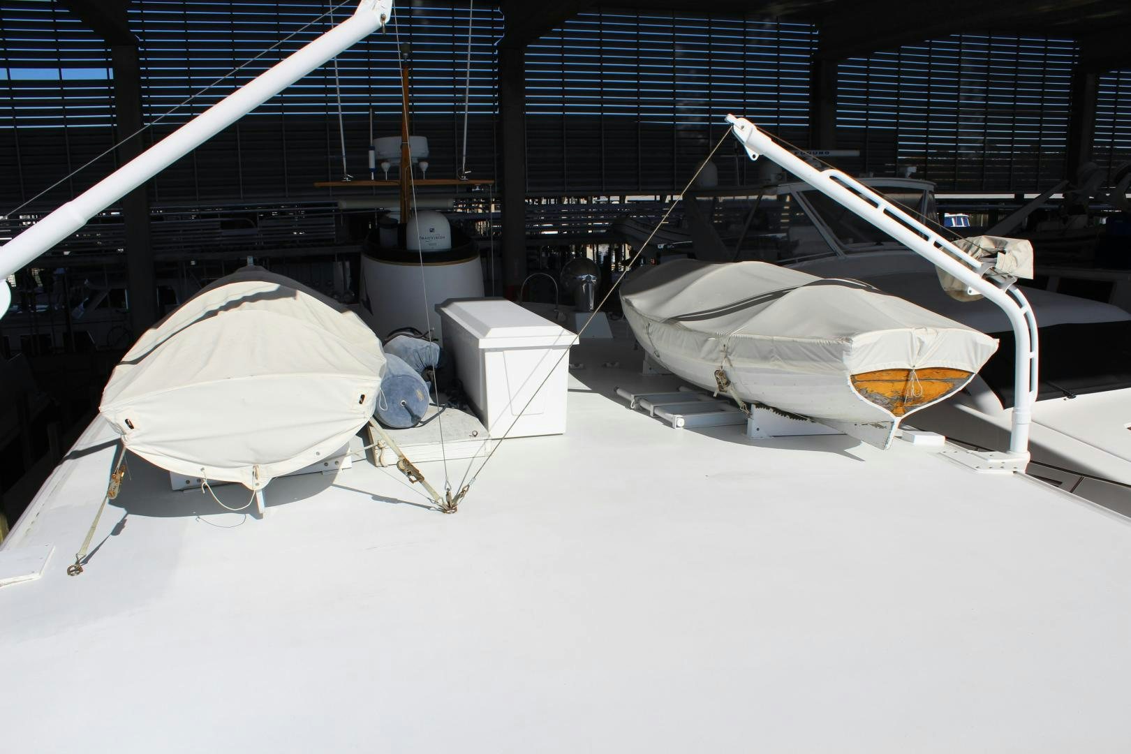 a few satellite dishes aboard AMERICA Yacht for Sale
