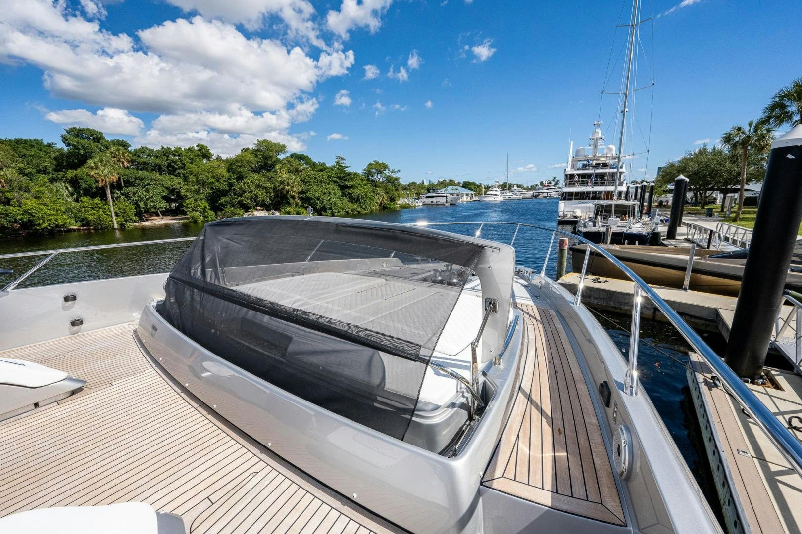 a boat docked at a pier aboard LISOLO Yacht for Sale