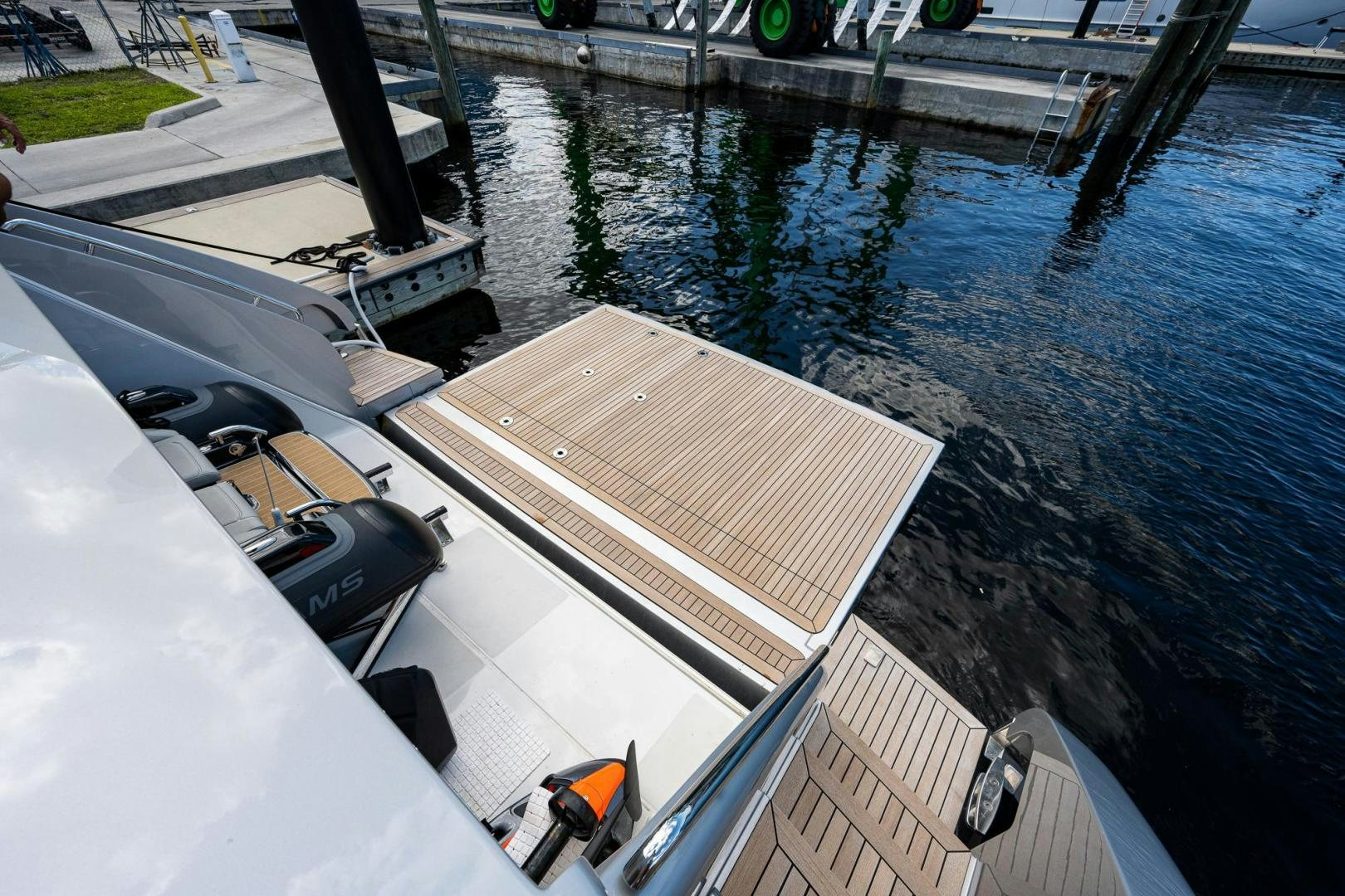 a flooded parking lot aboard LISOLO Yacht for Sale