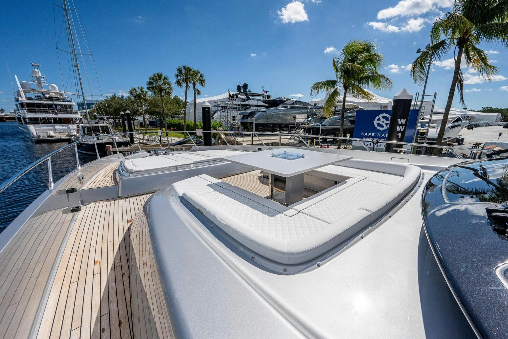 a boat docked at a pier aboard LISOLO Yacht for Sale