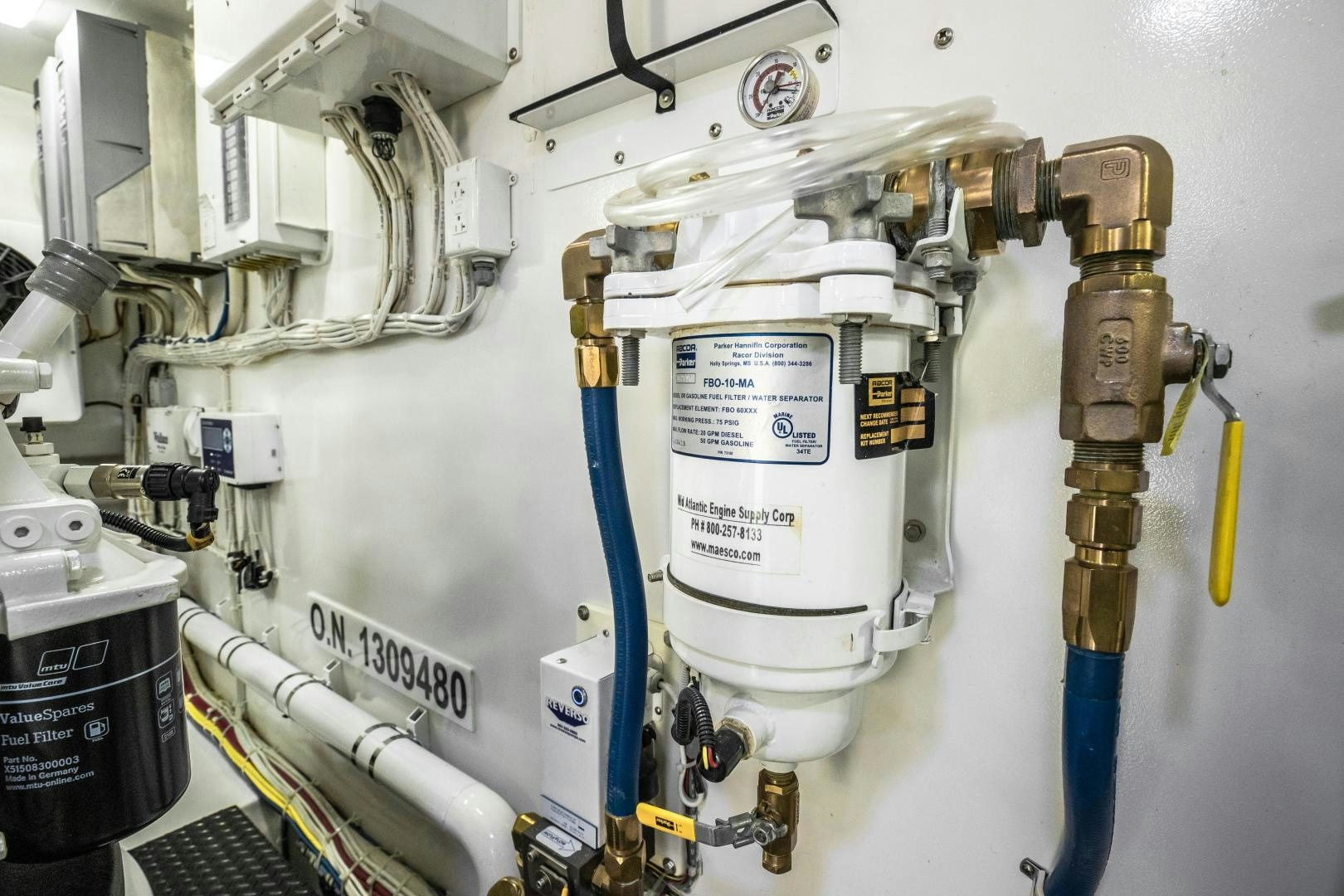 a machine with wires and tubes aboard POMPINA Yacht for Sale