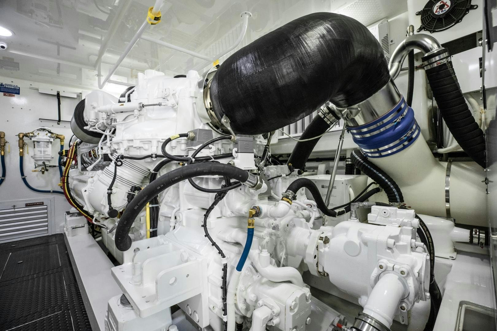 a machine with a large pipe aboard POMPINA Yacht for Sale