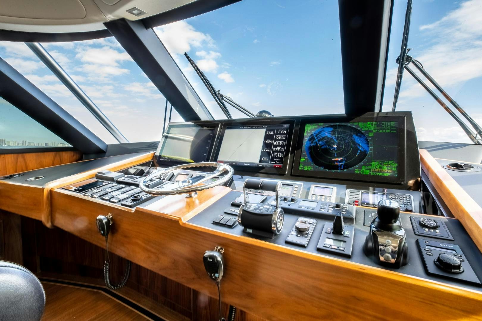 the cockpit of a plane aboard POMPINA Yacht for Sale