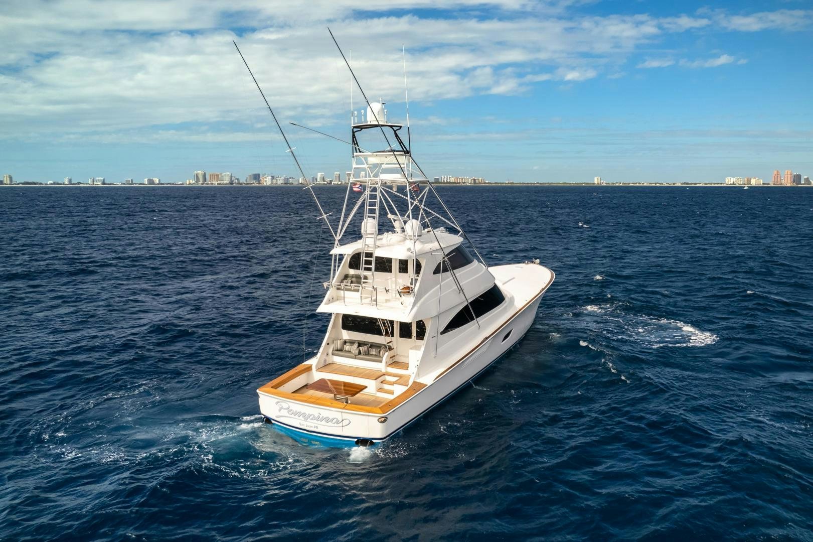 a boat in the water aboard POMPINA Yacht for Sale