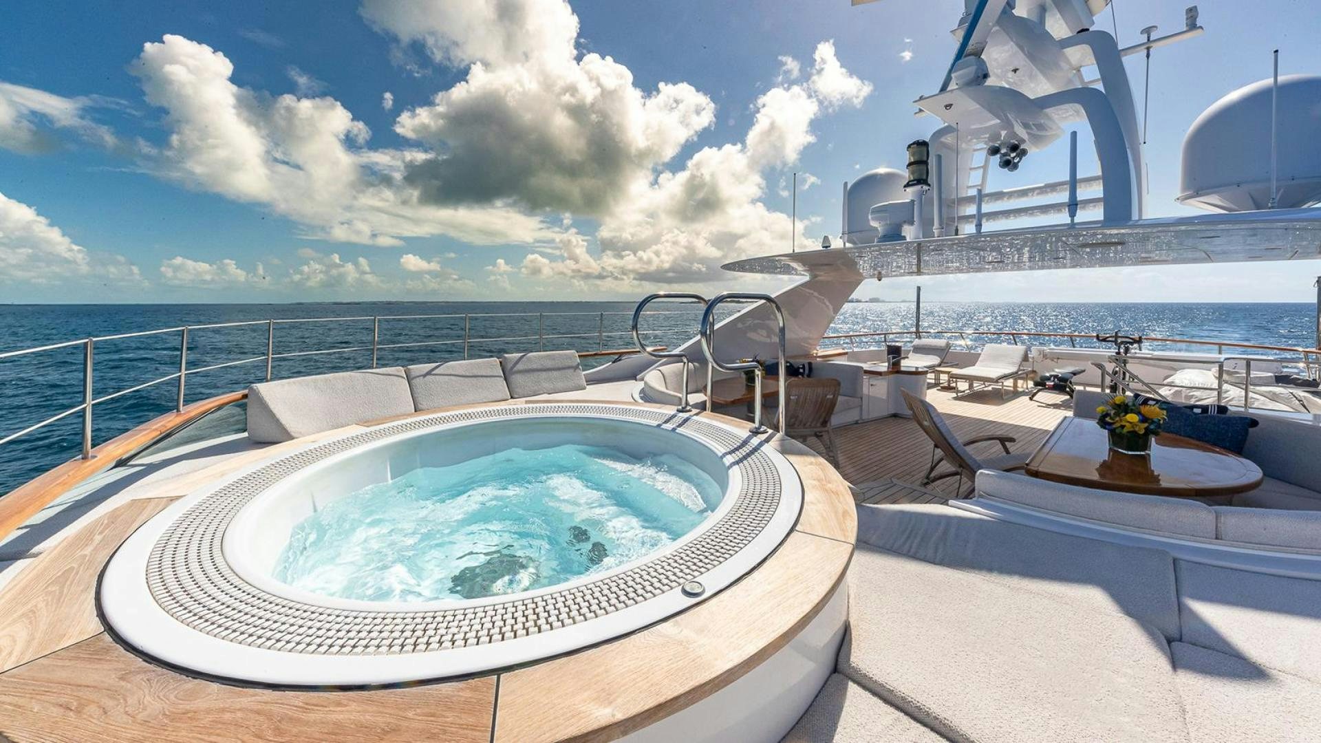 a large swimming pool aboard SNOWBIRD Yacht for Sale