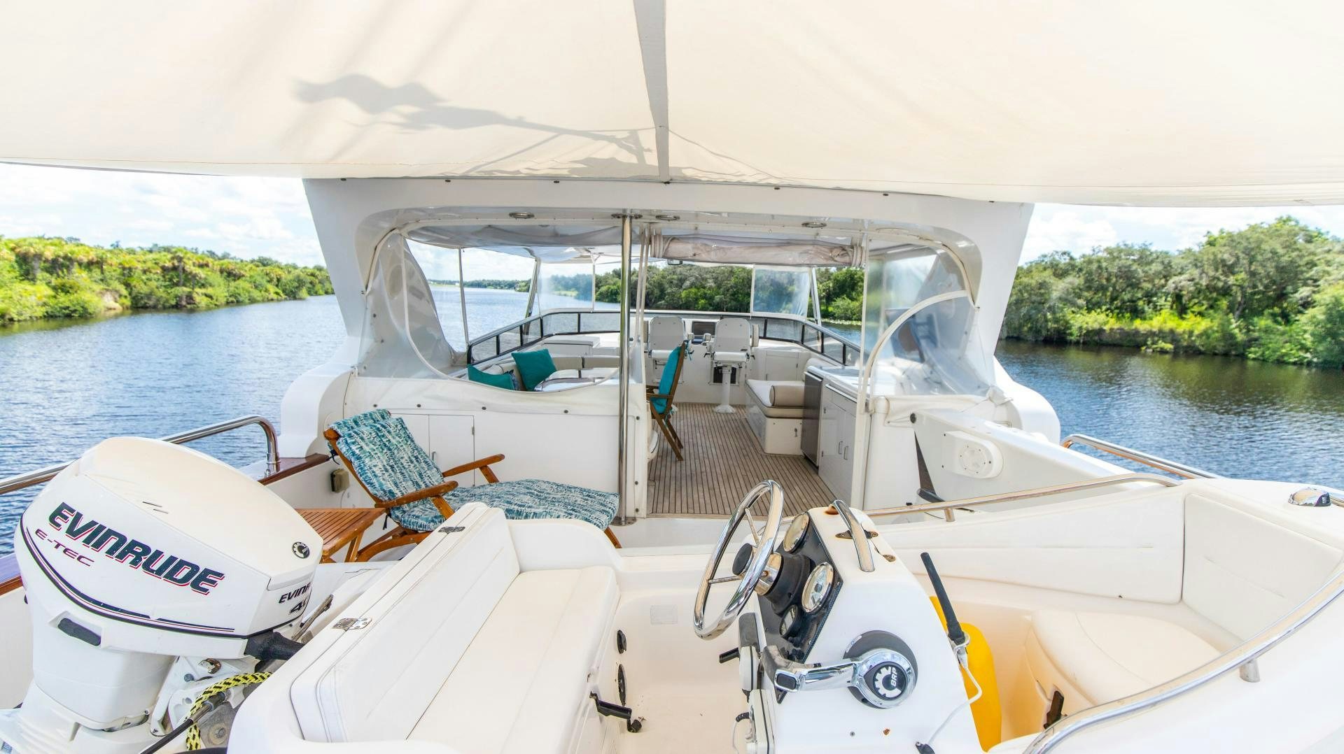 a boat on the water aboard DREAMCHASER Yacht for Sale