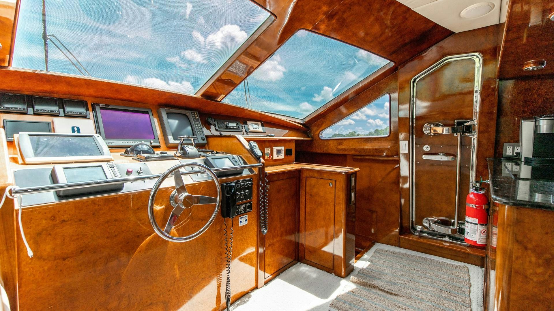 inside of a vehicle aboard DREAMCHASER Yacht for Sale