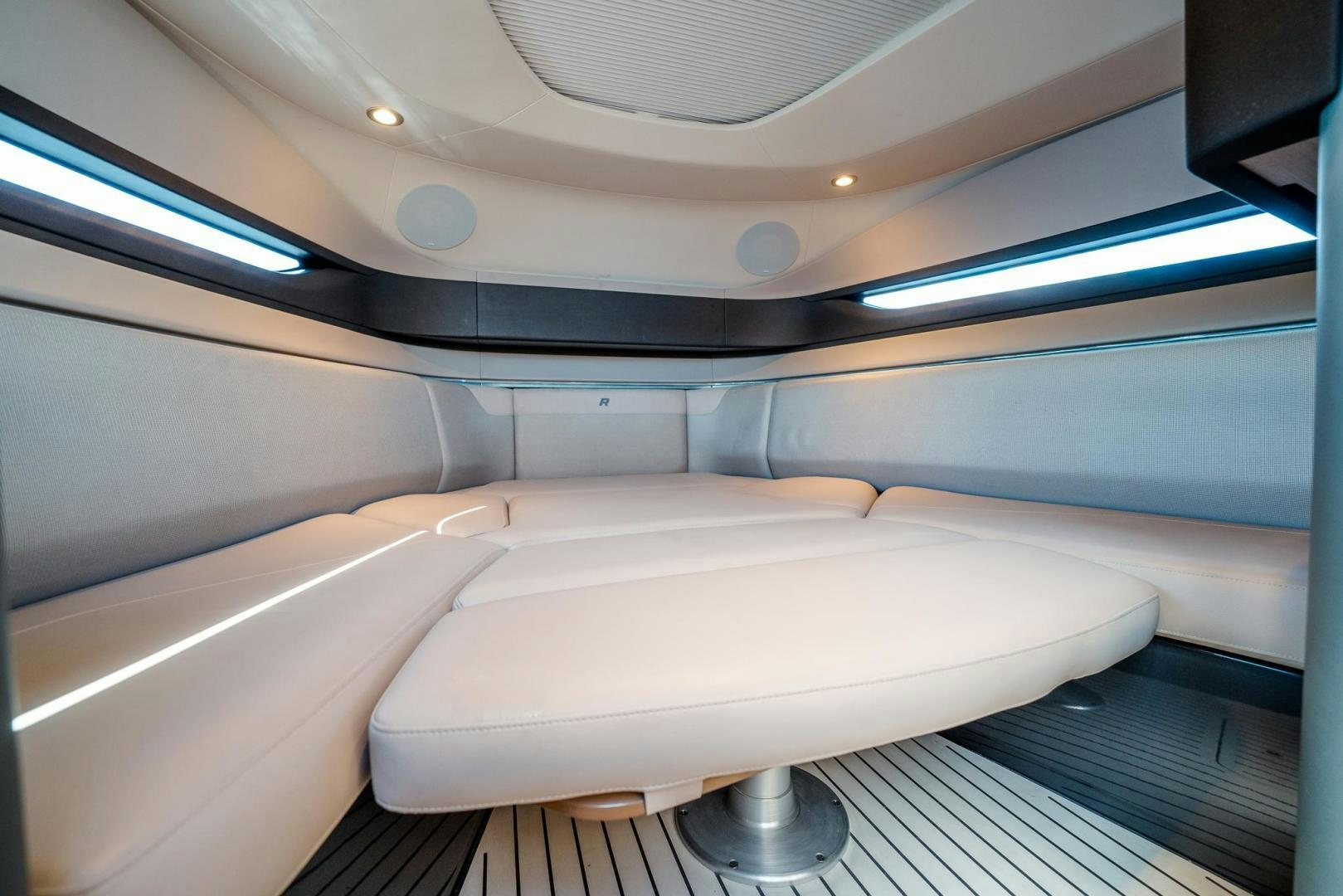 a room with a large window aboard PR35 Yacht for Sale