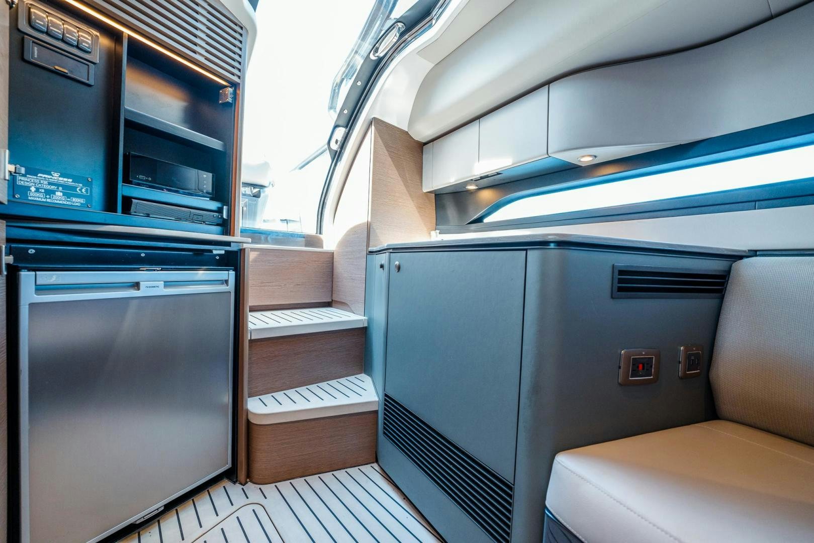 inside of a car aboard PR35 Yacht for Sale