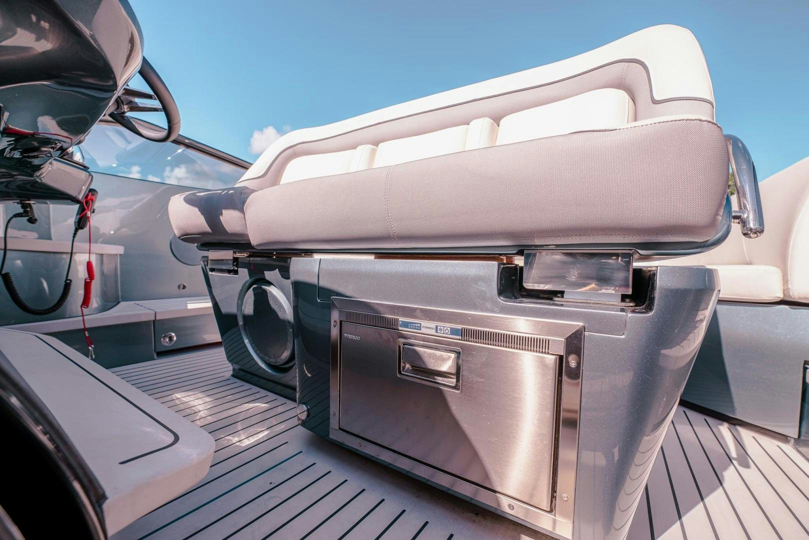 a car with a large trunk aboard PR35 Yacht for Sale