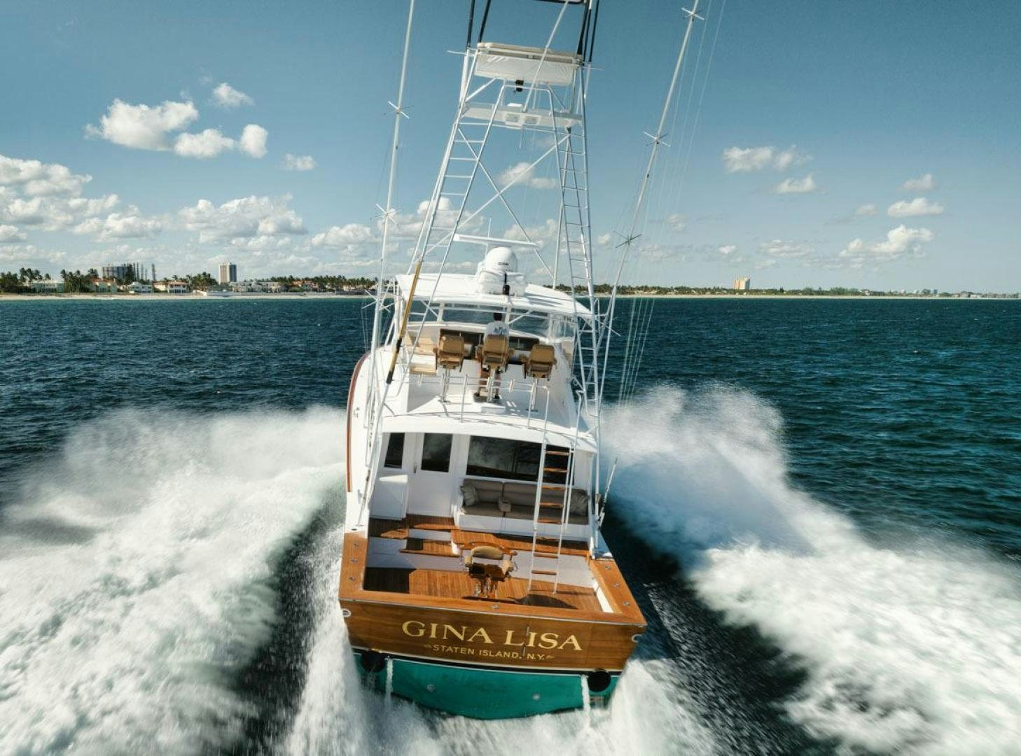 a boat on the water aboard Gina Lisa Yacht for Sale