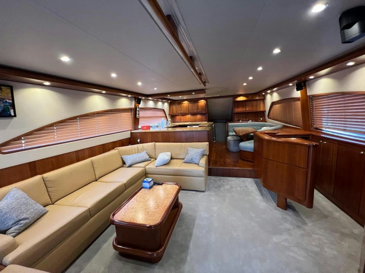 a room with a couch and a table aboard ROFO Yacht for Sale