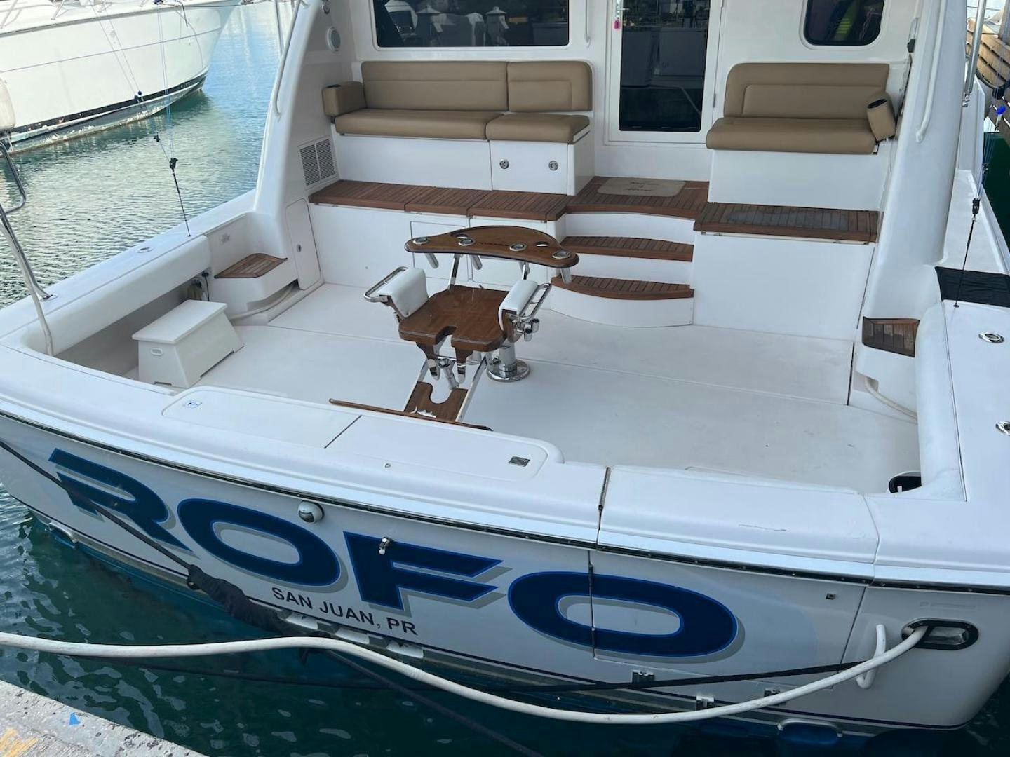 a dog on a boat aboard ROFO Yacht for Sale