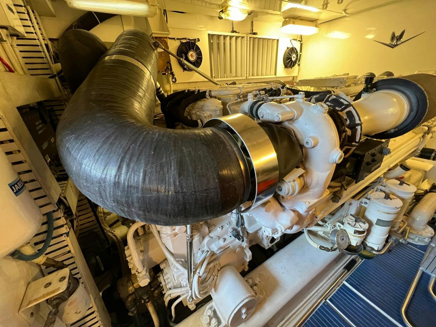 a machine with a large metal pipe aboard ROFO Yacht for Sale
