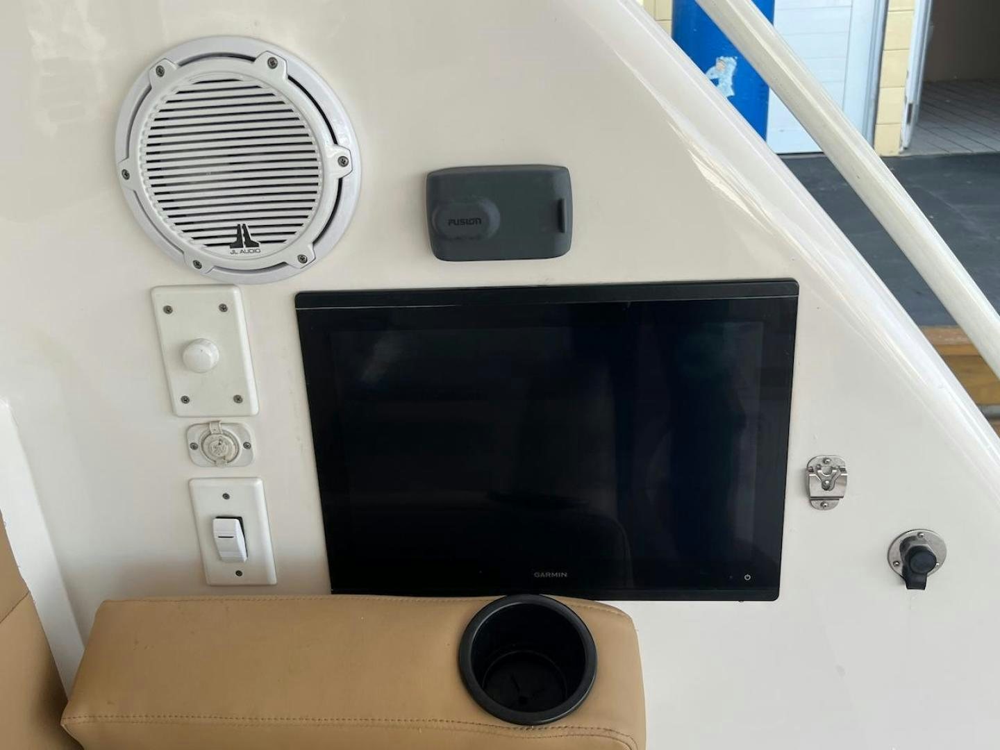a white electronic device aboard ROFO Yacht for Sale