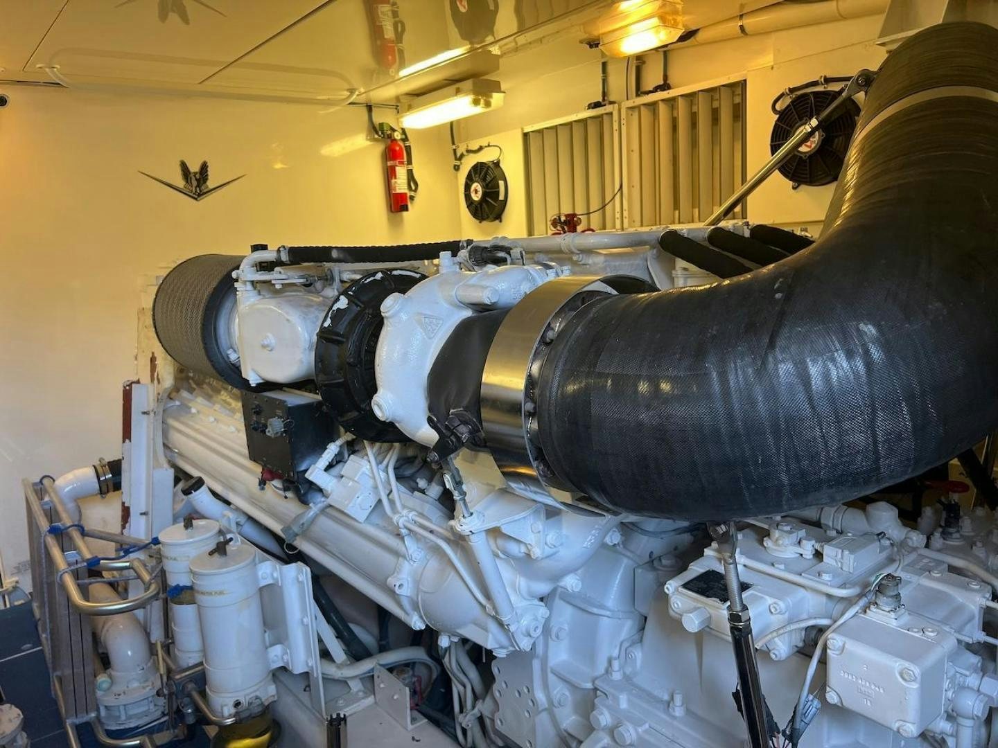 a large machine in a room aboard ROFO Yacht for Sale