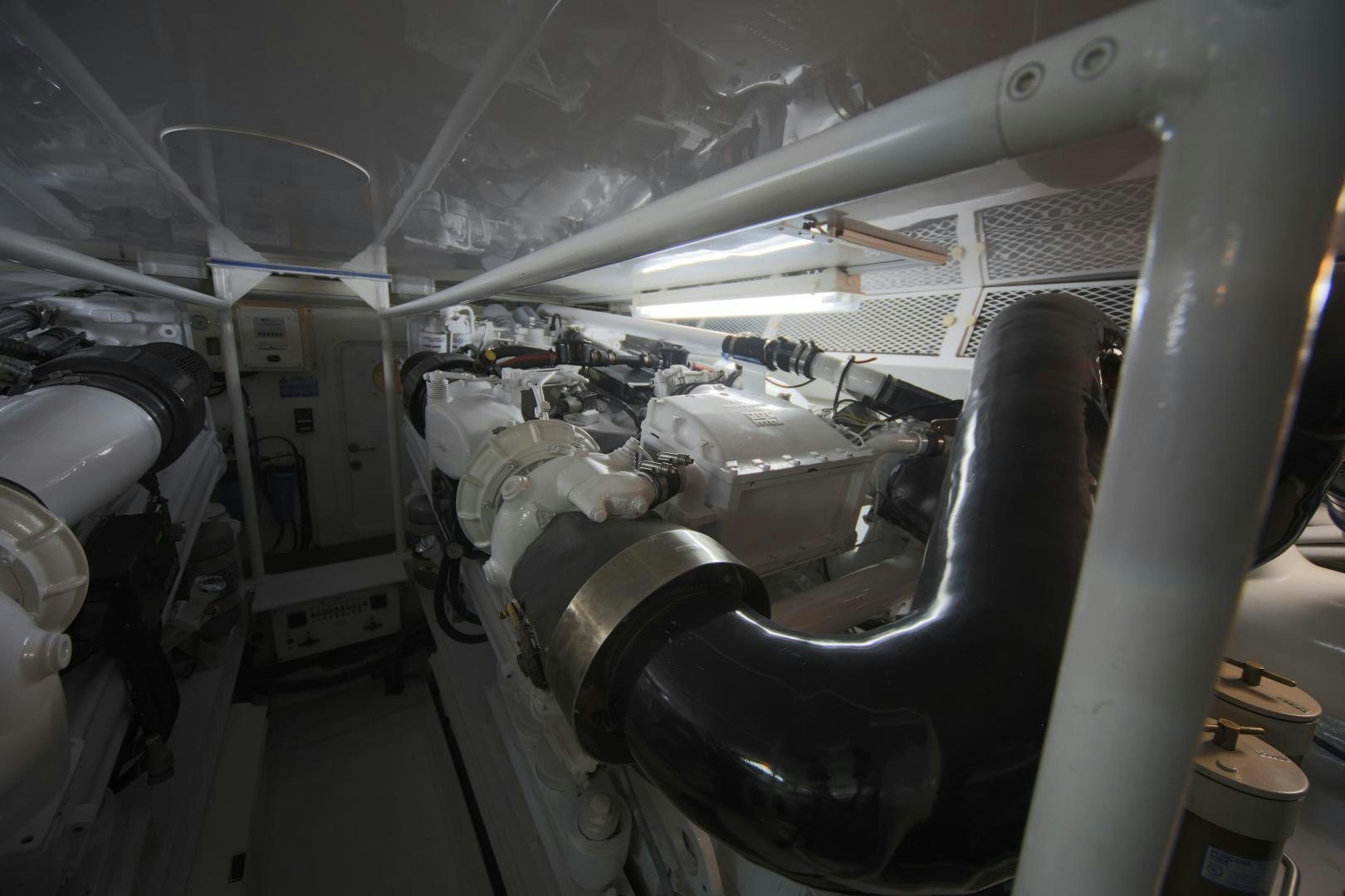 the inside of a car aboard LUCILLE Yacht for Sale