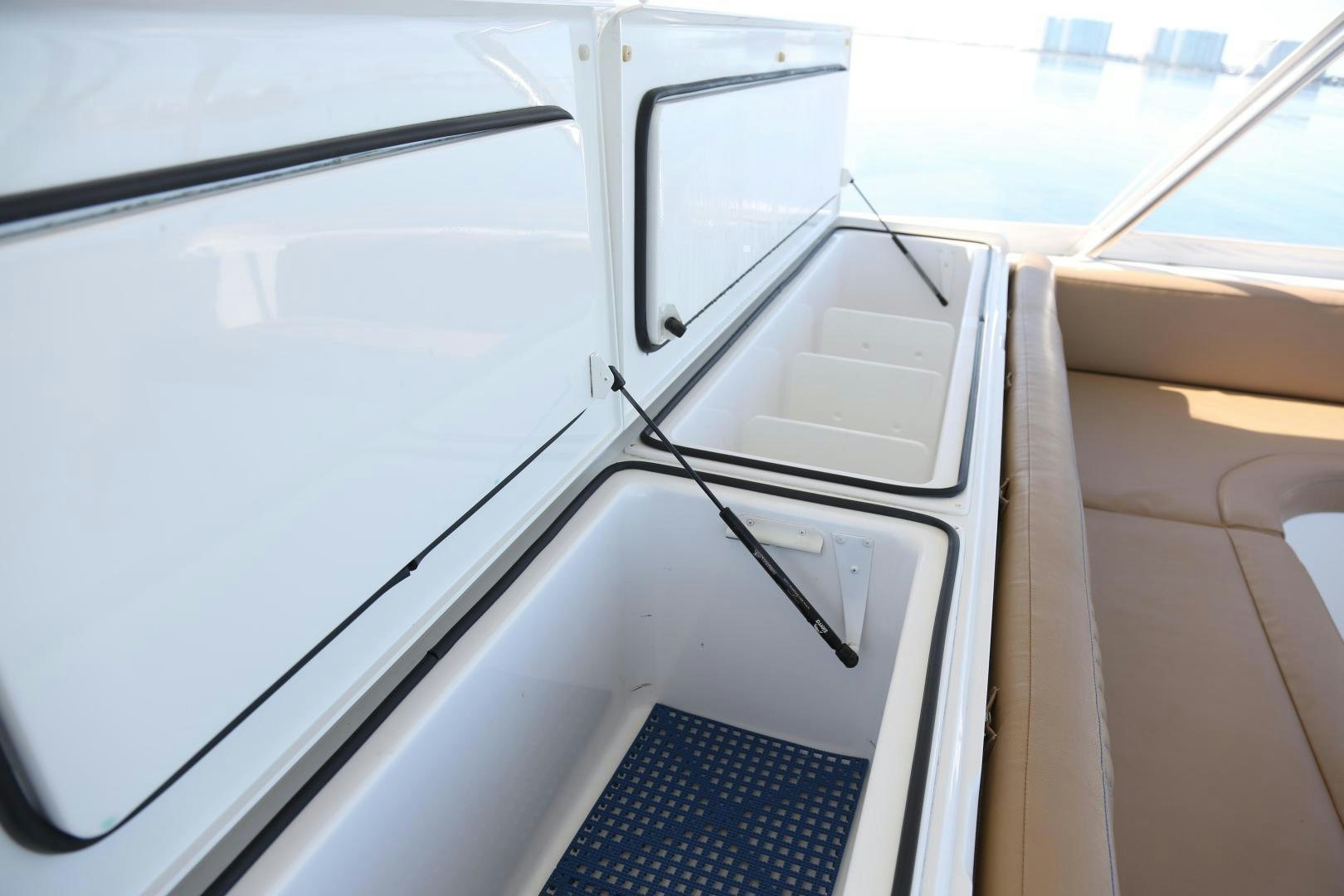 a close-up of a car aboard LUCILLE Yacht for Sale