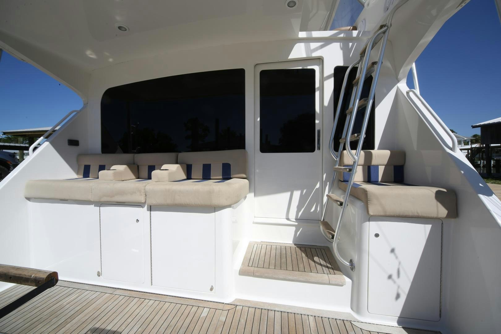 a room with a bed and a window aboard LUCILLE Yacht for Sale