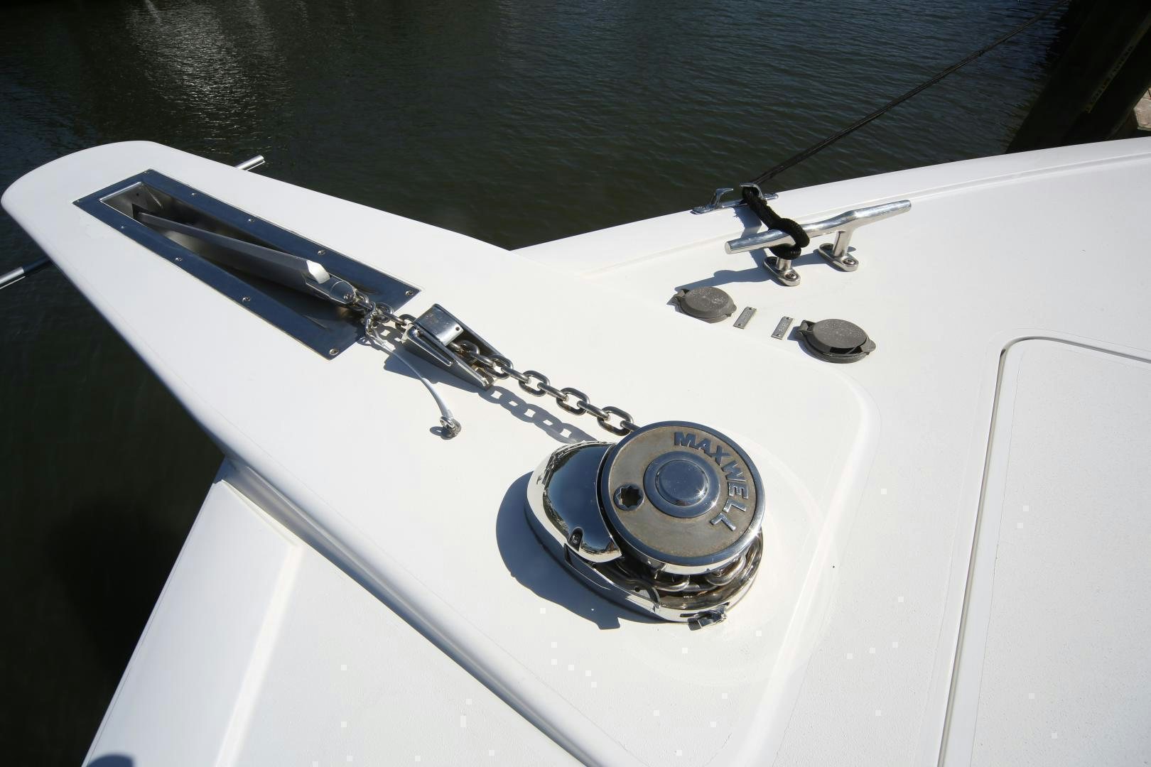 a close-up of a car's hood aboard LUCILLE Yacht for Sale