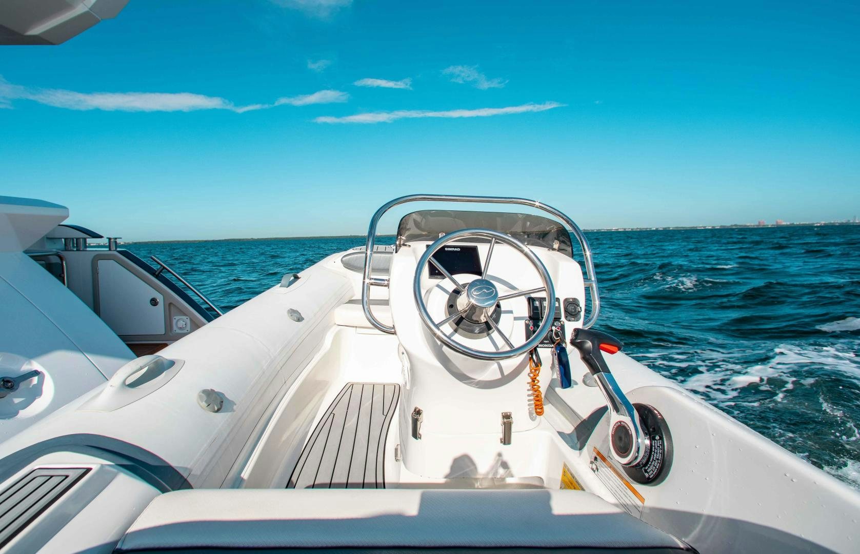 a boat on the water aboard Queen Mara Yacht for Sale
