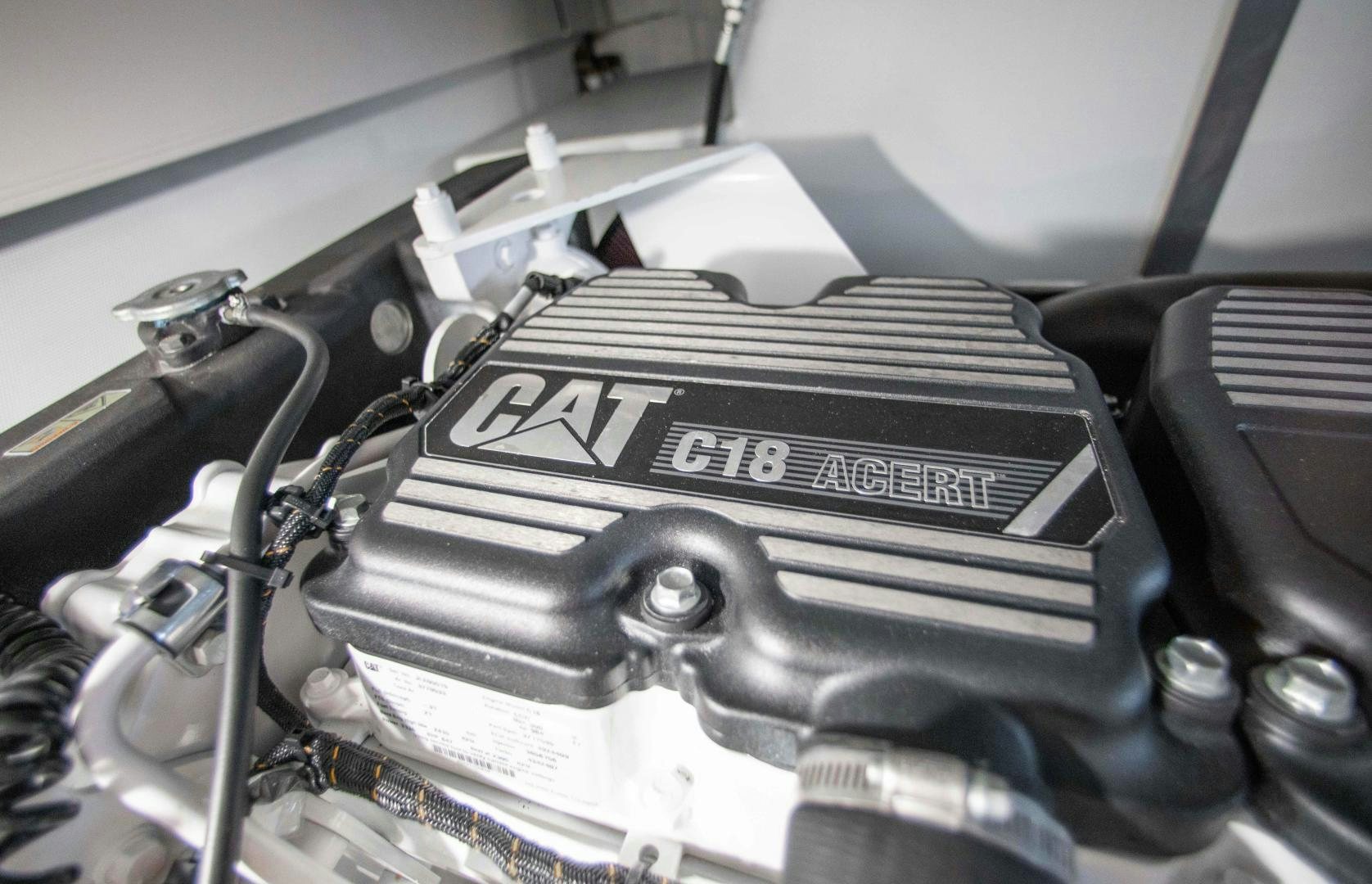 a close-up of a car engine aboard Queen Mara Yacht for Sale